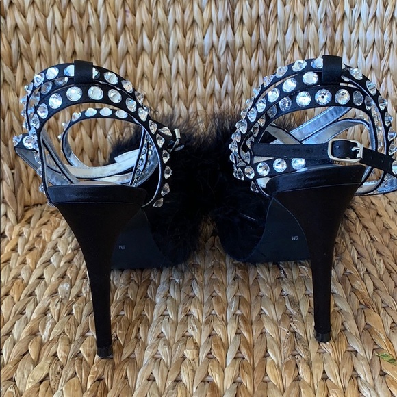 Sugar Thrillz Marabou & Rhinestone Platforms 9M - Picture 3 of 10